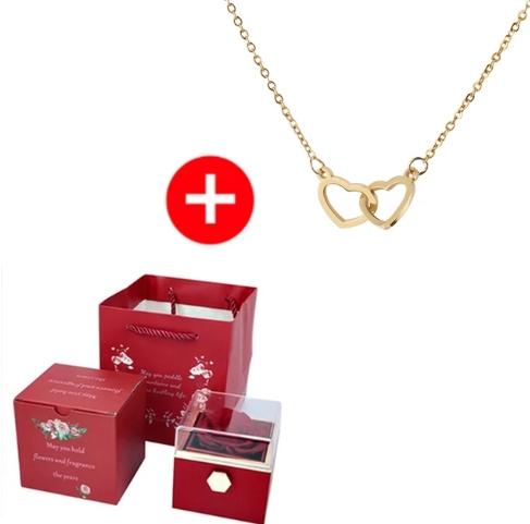 Valentine Eternal Rose Jewelry Ring Box, girar colar pingente de casamento, estojo de armazenamento para mulheres e namorada, novo, 2023
