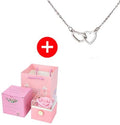 Valentine Eternal Rose Jewelry Ring Box, girar colar pingente de casamento, estojo de armazenamento para mulheres e namorada, novo, 2023